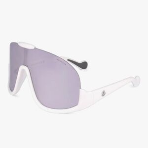 Moncler White Sunglasses with Purple Lenses